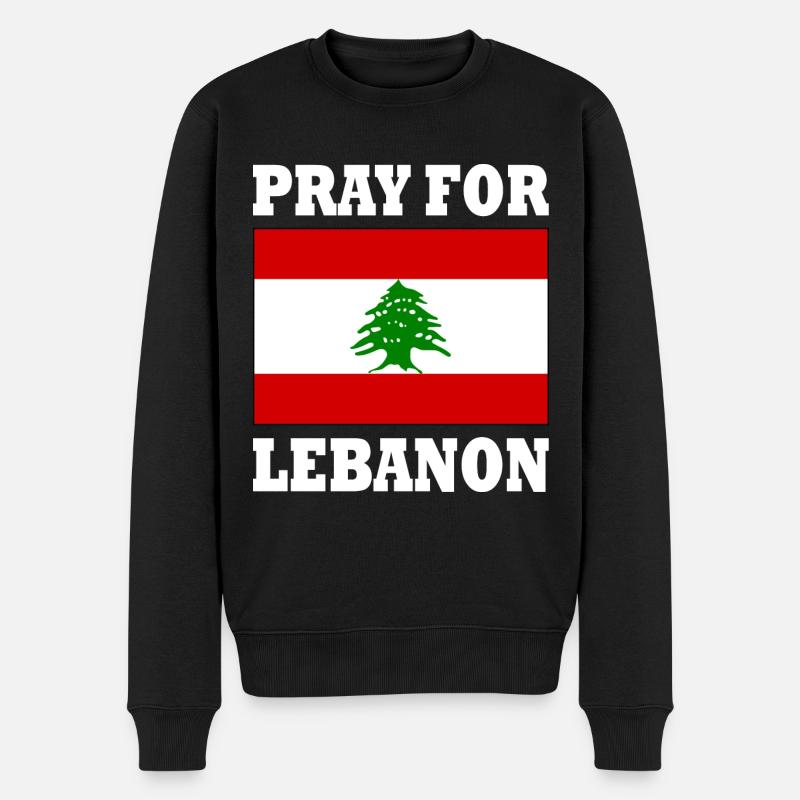 Pray for lebanon - Männer Premium Bio Pullover - Schwarz