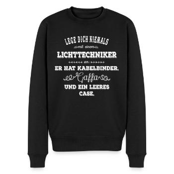 Lichttechniker - weiß - Männer Premium Bio Pullover - Schwarz - Vorne - Nico (187cm)