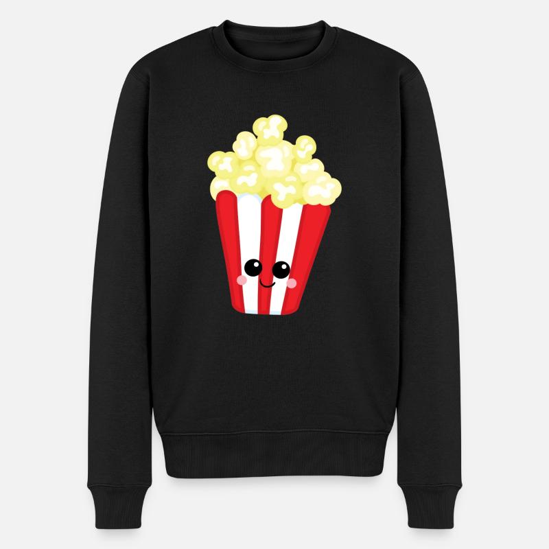 Popcorn - Männer Premium Bio Pullover - Schwarz