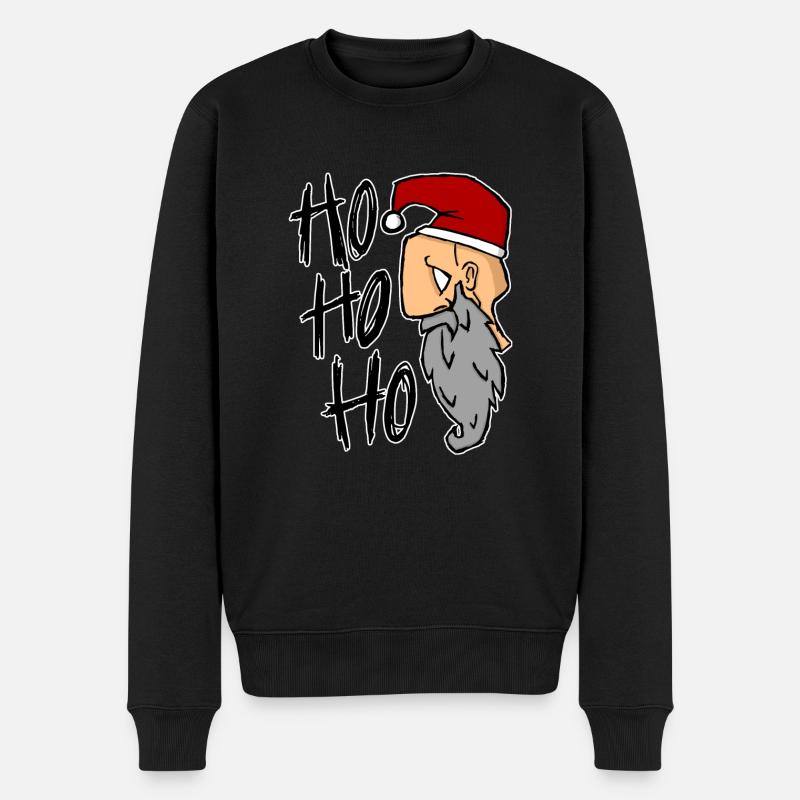 Weihnachtsmann hohoho depri - Männer Premium Bio Pullover - Schwarz