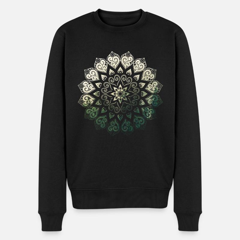 Mandala - Männer Premium Bio Pullover - Schwarz