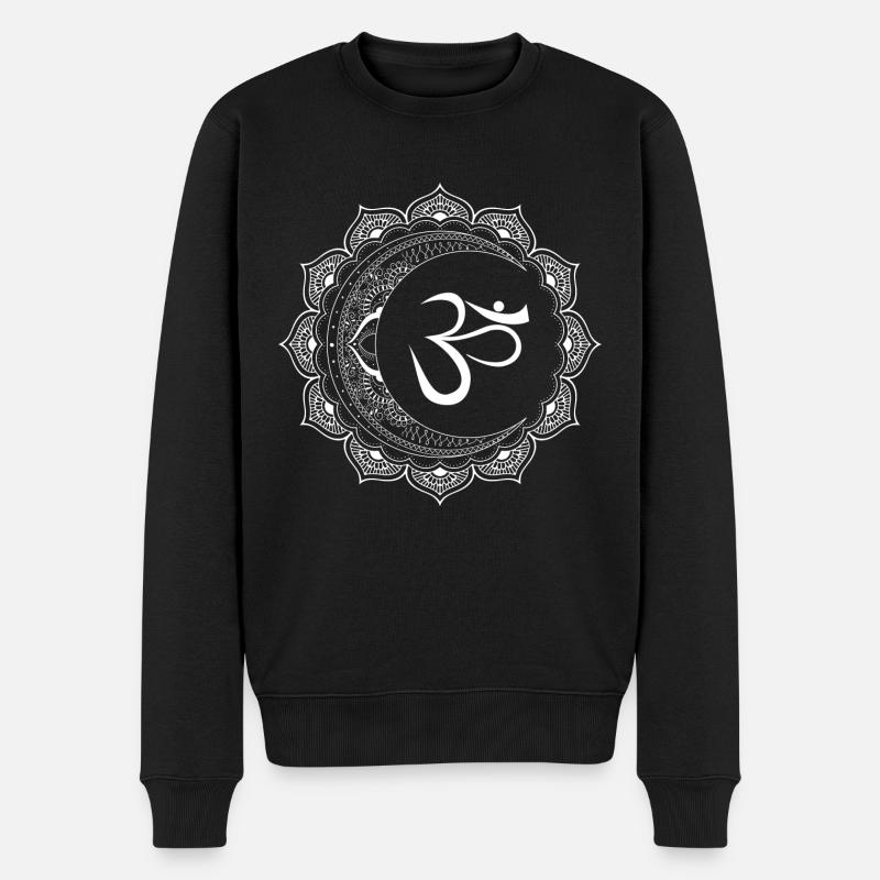 Om, Mandala de la Lune - Pull Premium bio Homme - noir