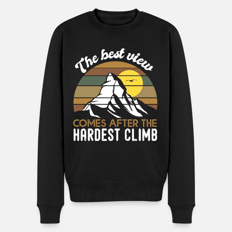 The Best View climb geschenk motivation klettern - Männer Premium Bio Pullover - Schwarz