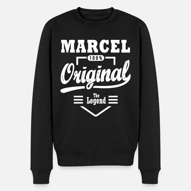 Marcel Original personalisiertes Geschenk Vorname Marcel - Männer Premium Bio Pullover - Schwarz