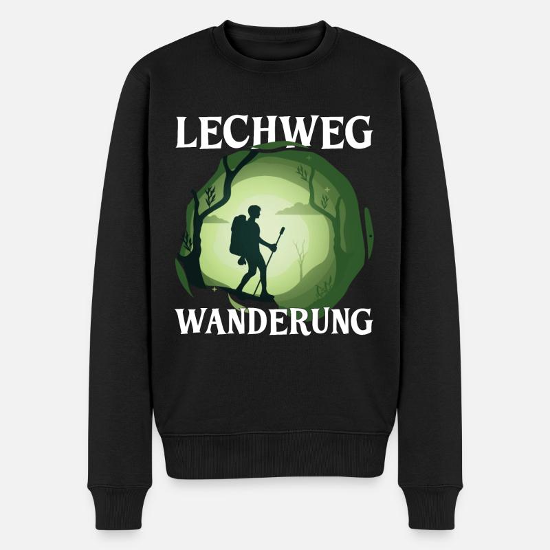 Lechweg Wanderer wandern Geschenk - Männer Premium Bio Pullover - Schwarz