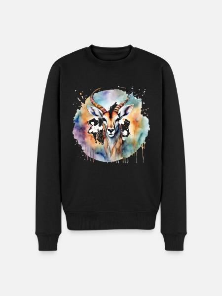 Power Animal Antelope - Men's Premium Organic Jumper - black