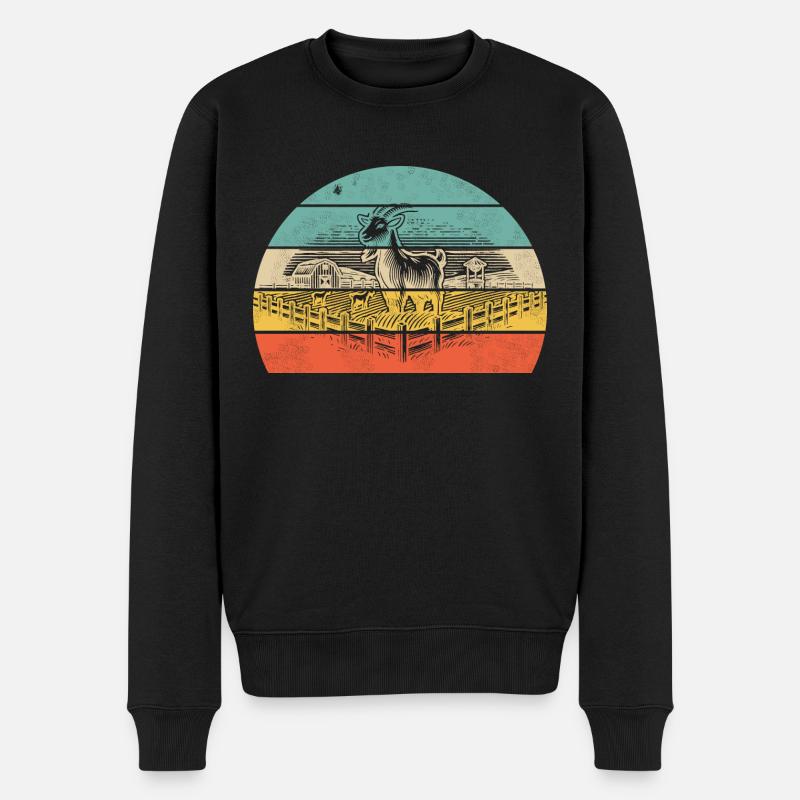 Ziegenzucht - Männer Premium Bio Pullover - Schwarz