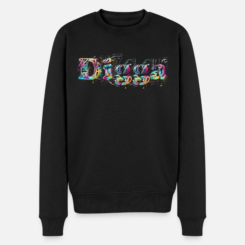 Digga - Grafitti - Männer Premium Bio Pullover - Schwarz