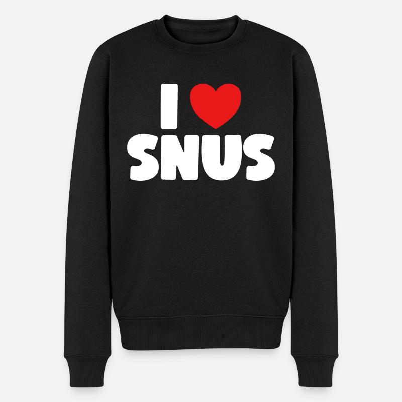 Snus Ich Liebe Snus - Männer Premium Bio Pullover - Schwarz