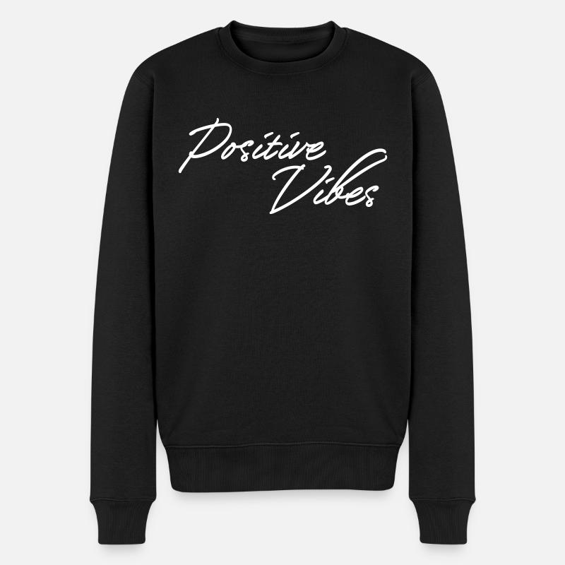 Positive Vibes - Männer Premium Bio Pullover - Schwarz