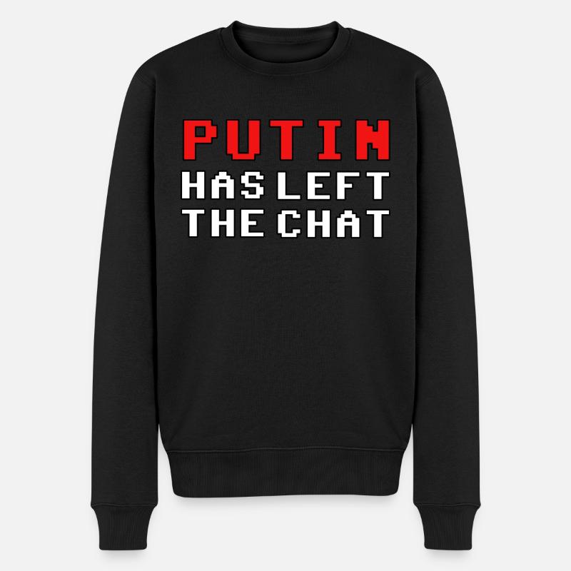 Putin has left the chat - Männer Premium Bio Pullover - Schwarz