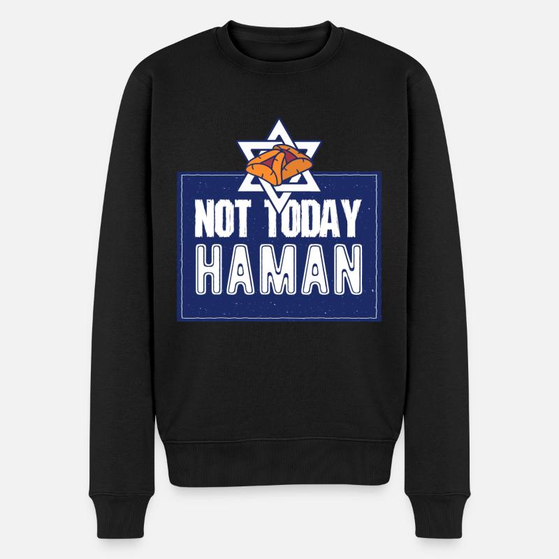 Pas aujourd’hui Haman Pourim Judaïsme - Pull Premium bio Homme - noir