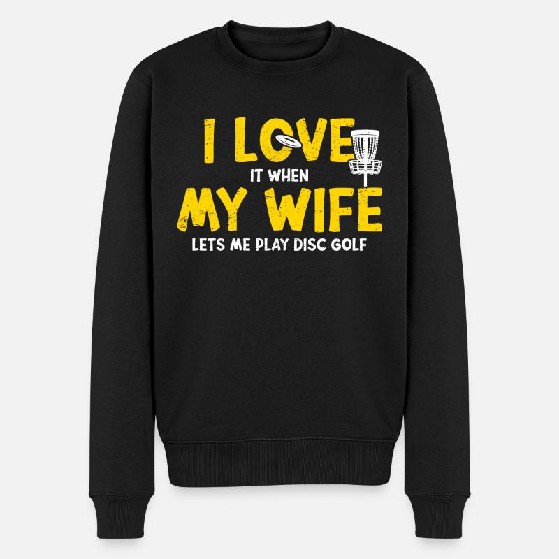 Disc Golf - Männer Premium Bio Pullover - Schwarz