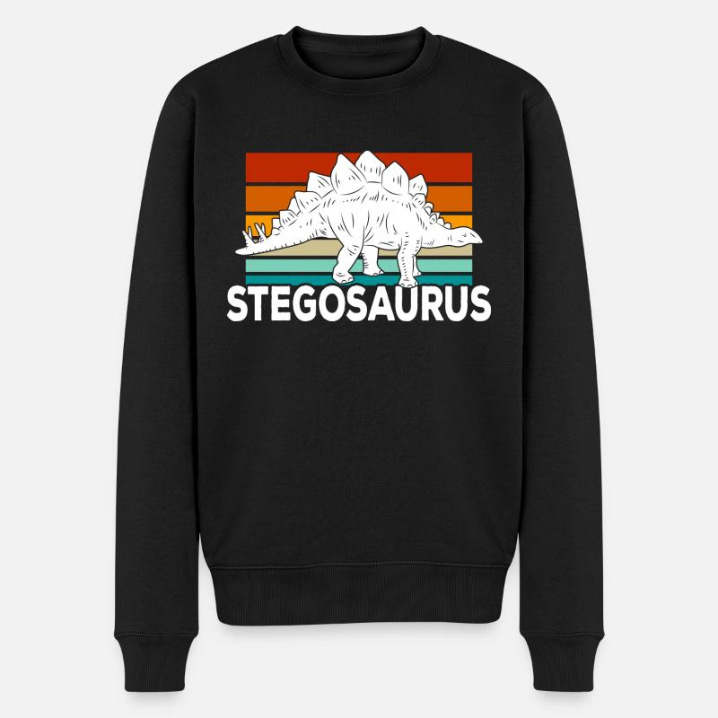 Stegosaurus Dino - Männer Premium Bio Pullover - Schwarz