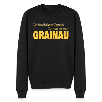 Therapie GRAINAU - Männer Premium Bio Pullover - Schwarz - Vorne - Nico (187cm)