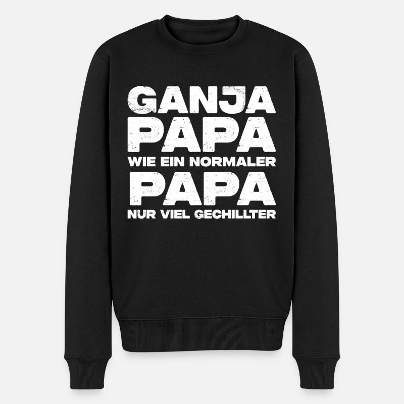 Ganja Papa - Männer Premium Bio Pullover - Schwarz
