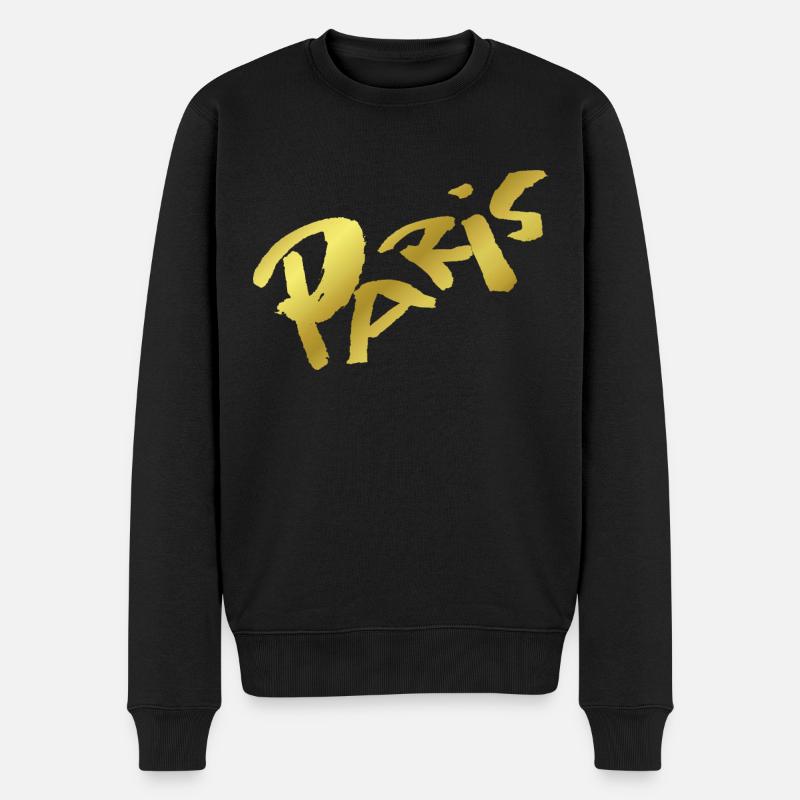 Paris - Männer Premium Bio Pullover - Schwarz