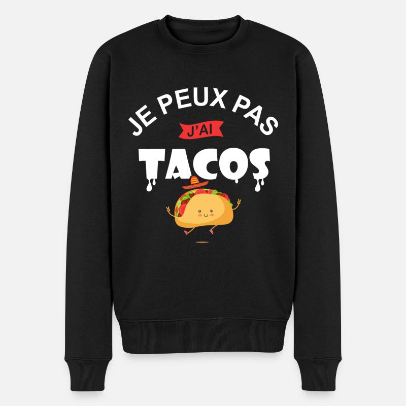 je peux pas j ai tacos taco chef cuisine mexicaine - Pull Premium bio Homme - noir