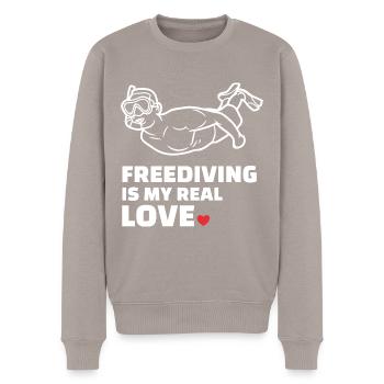 Freediving - Men's Premium Organic Jumper - taupe - Front - Nico (187cm)
