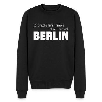 Therapie Berlin - Männer Premium Bio Pullover - Schwarz - Vorne - Nico (187cm)