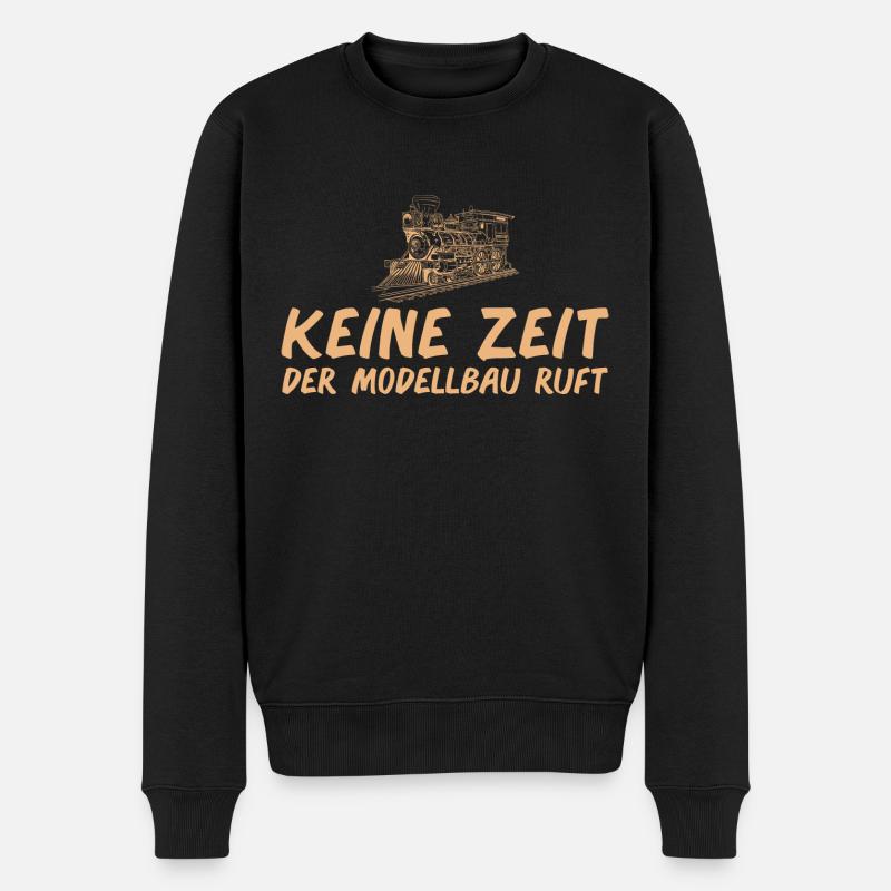 Modelleisenbahn Lok Modellbau Modelleisenbahner - Männer Premium Bio Pullover - Schwarz
