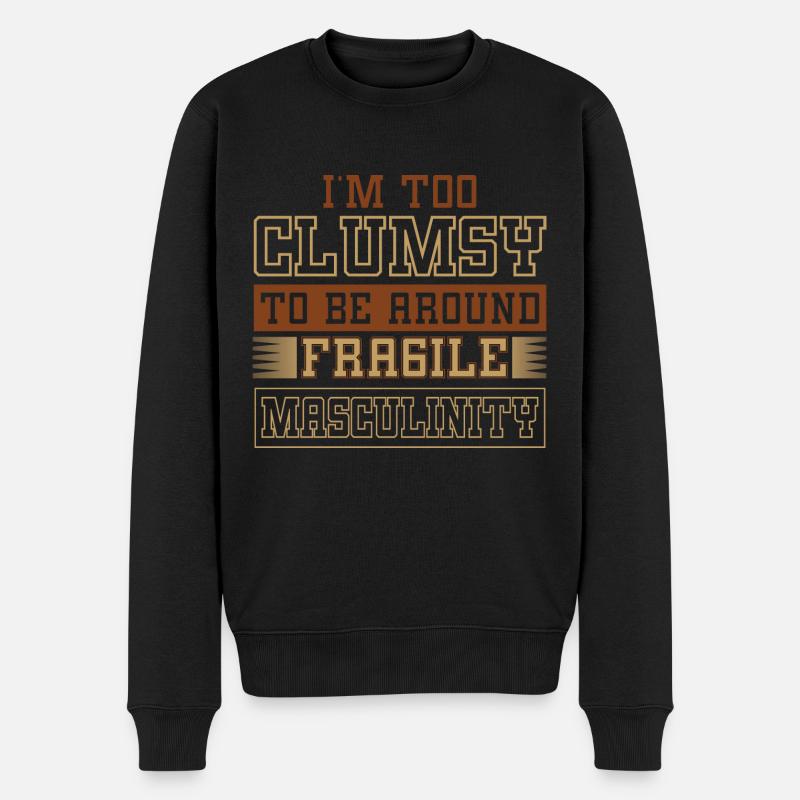 Masculinité maladroite à fragile - Pull Premium bio Homme - noir