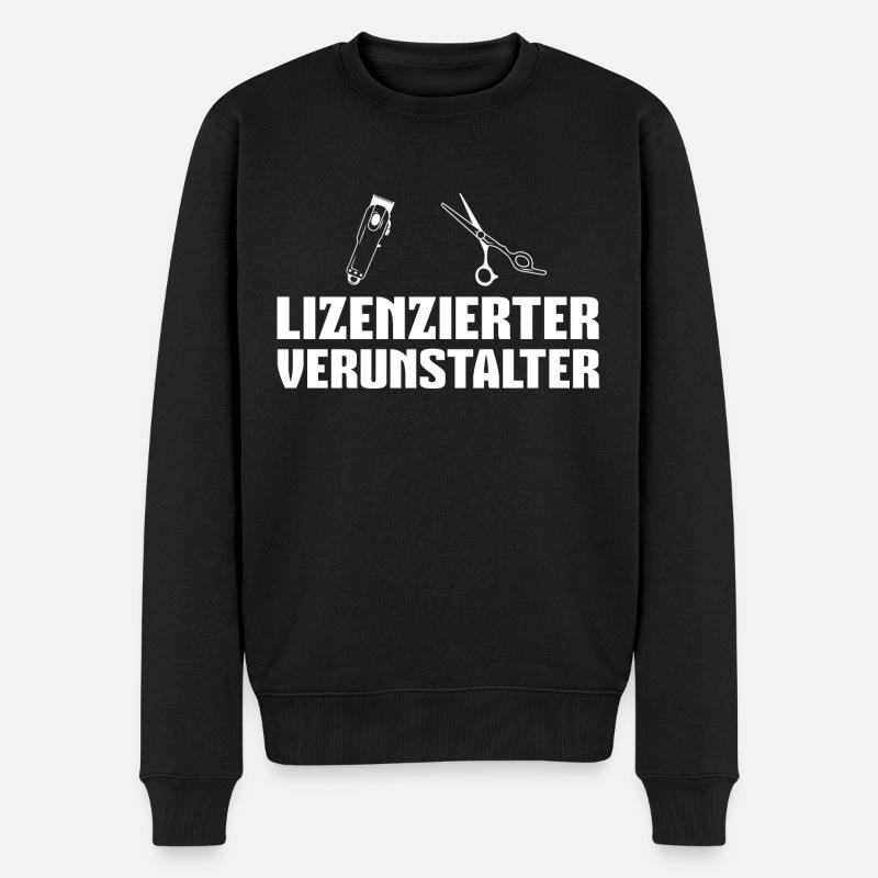 Haarstylist Friseur Salon Lustiges Frisör Geschenk - Männer Premium Bio Pullover - Schwarz