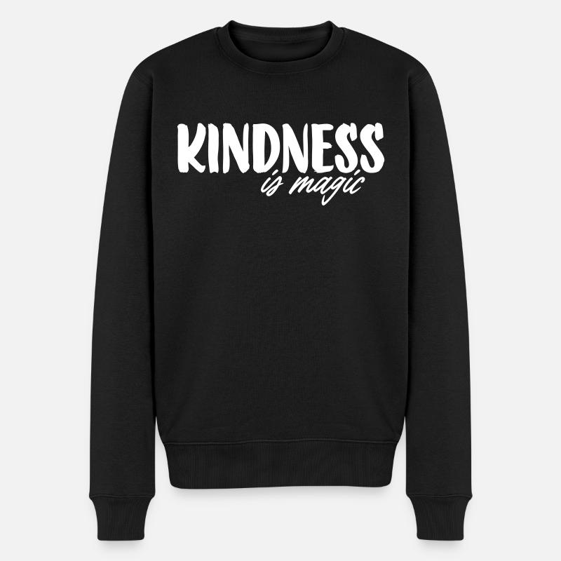 Kindness is magic - Männer Premium Bio Pullover - Schwarz