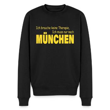 Therapie MÜNCHEN - Männer Premium Bio Pullover - Schwarz - Vorne - Nico (187cm)