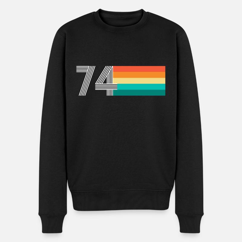 Geburtstag 74 - Vintage RETRO - Männer Premium Bio Pullover - Schwarz