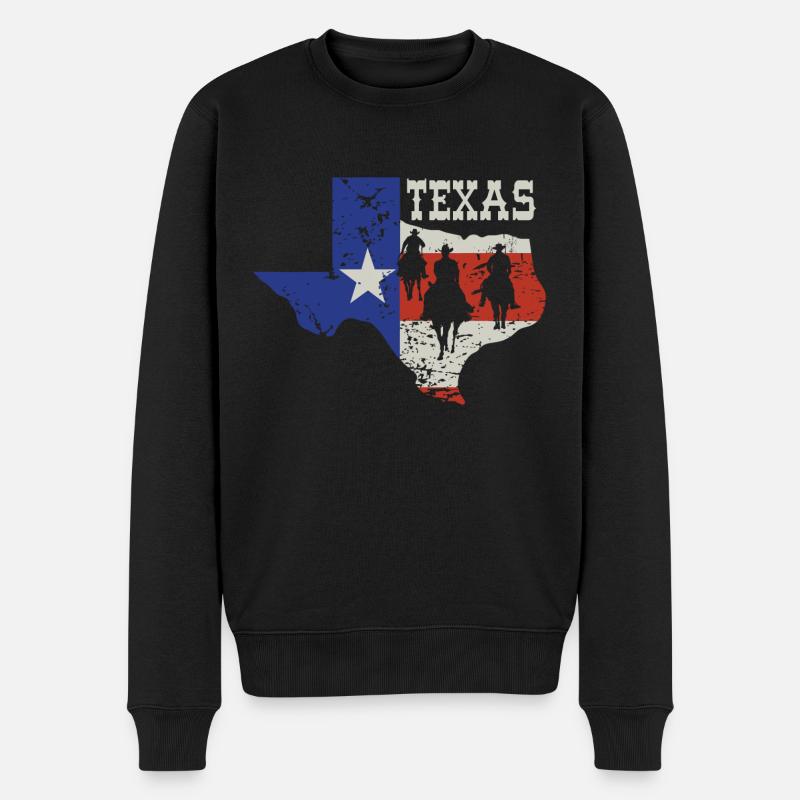 TEXAS Cowboy Texas - Pull Premium bio Homme - noir