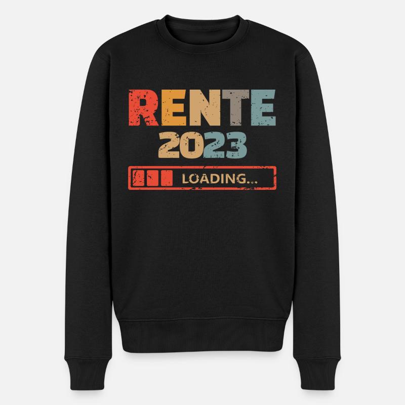 Rente 2023 loading retro - Männer Premium Bio Pullover - Schwarz