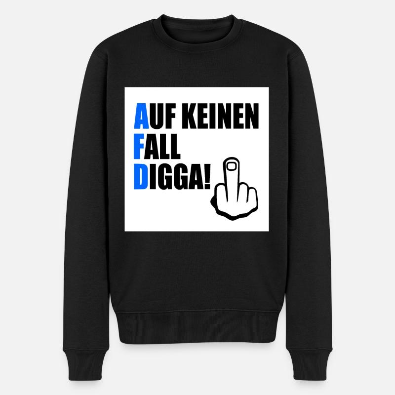 auf keinen fall digga - Männer Premium Bio Pullover - Schwarz