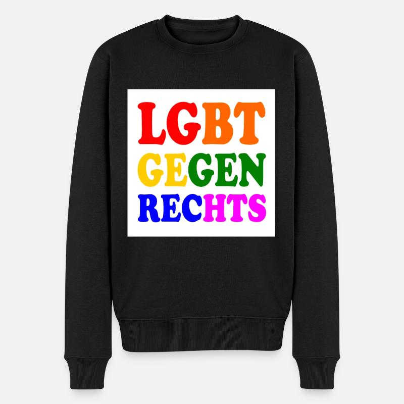 Lgbt gegen rechts - Männer Premium Bio Pullover - Schwarz