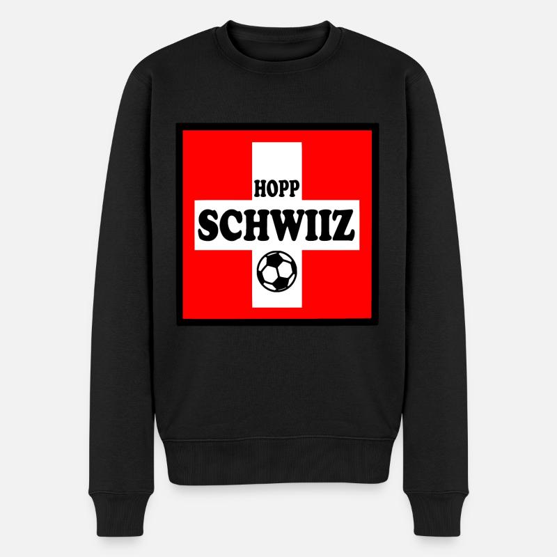 Schweiz - Männer Premium Bio Pullover - Schwarz