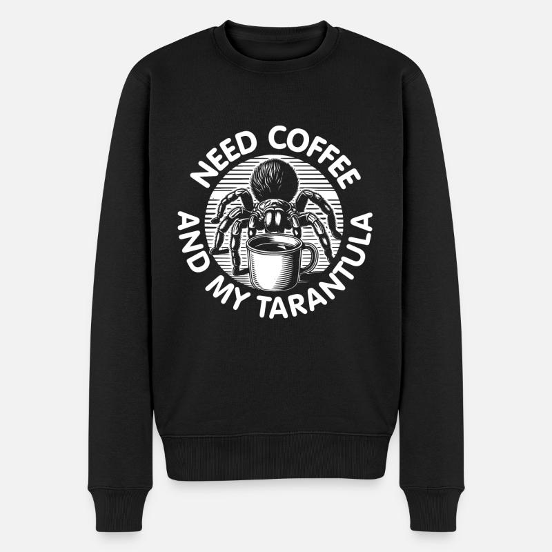 Besoin de café et de ma tarentule - Pull Premium bio Homme - noir