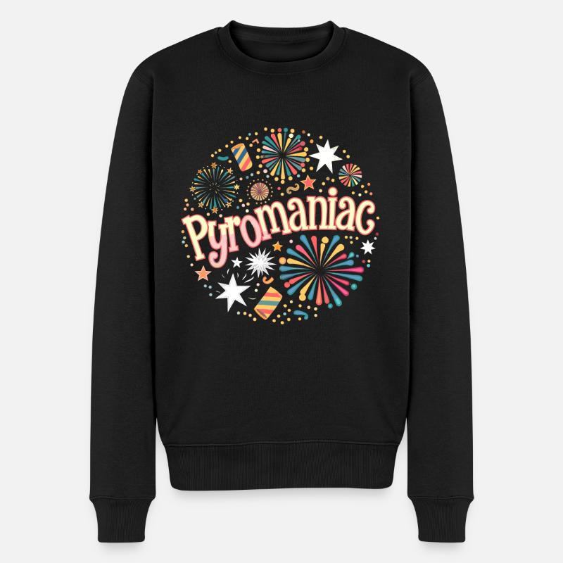 Pyrotechnik Silvester Feuerwerk Neujahr - Männer Premium Bio Pullover - Schwarz