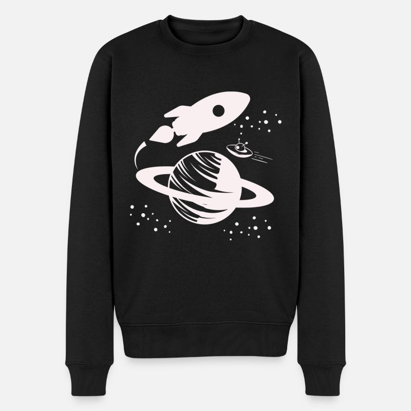 Astronaut - Weltall Rakete Universum Planet - Männer Premium Bio Pullover - Schwarz