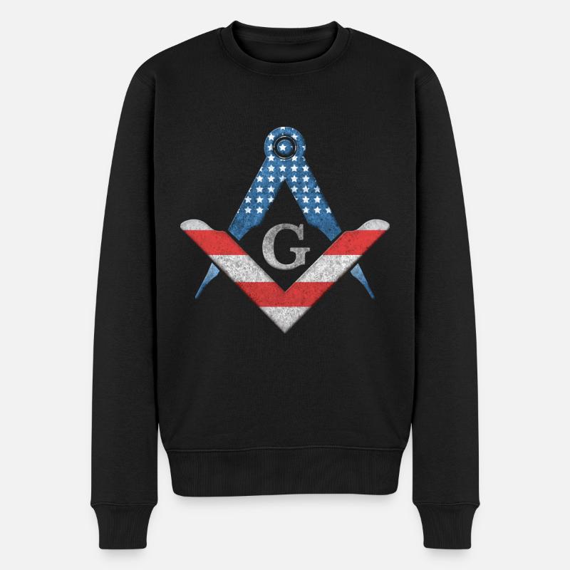 Masonic Freemasonry Fraternal - Männer Premium Bio Pullover - Schwarz