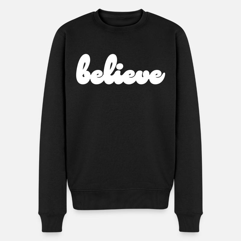 croire - Pull Premium bio Homme - noir