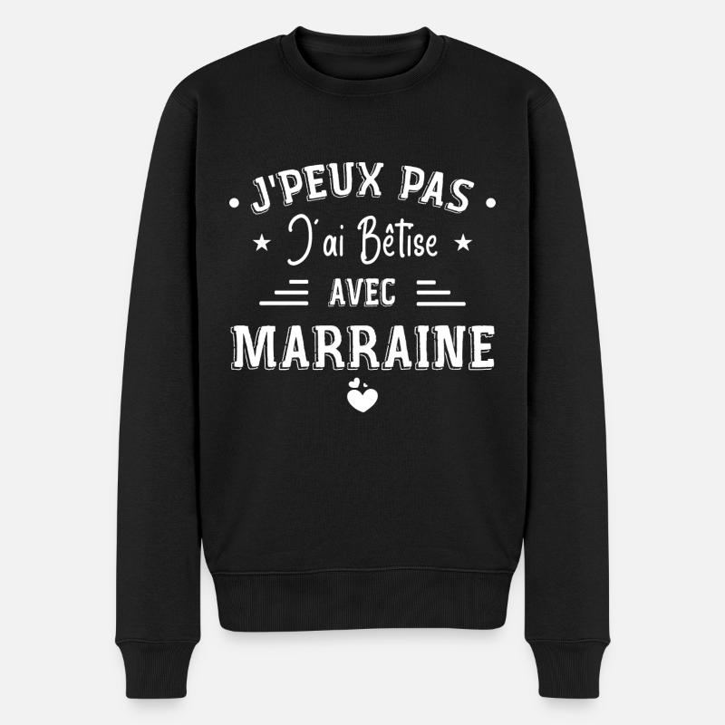 J'ai Bêtise Avec Marraine - Pull Premium bio Homme - noir