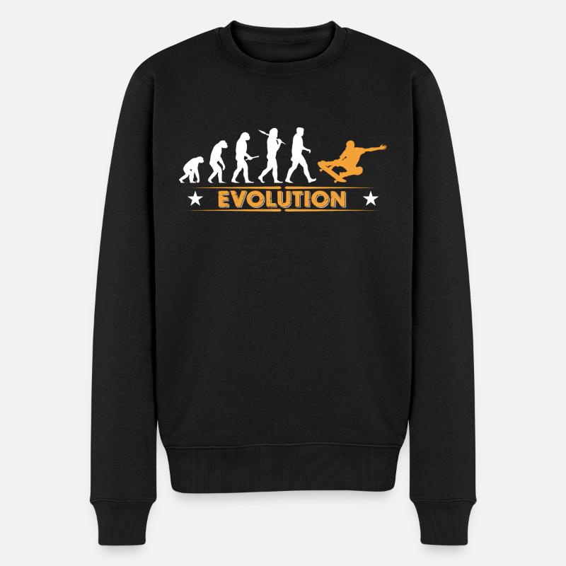 Skateboard Evolution - orange/weiss - Pull Premium bio Homme - noir