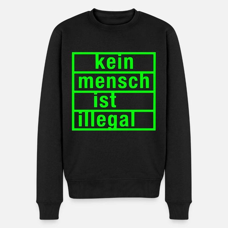 kein mensch ist illegal - Männer Premium Bio Pullover - Schwarz