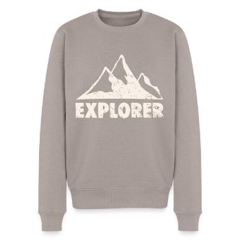 EXPLORER - Men's Premium Organic Jumper - taupe - Front - Nico (187cm)