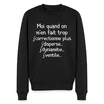 Tontons Flingueurs J'dynamite J'disperse - Pull Premium bio Homme - noir - Devant - Nico (187cm)
