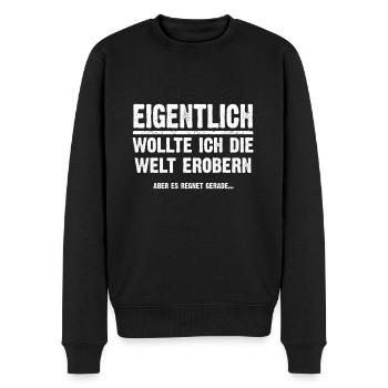 Lustige Sprüche, Geschenk zB Geburtstag, Nerd - Männer Premium Bio Pullover - Schwarz - Vorne - Nico (187cm)