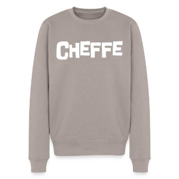 Chefin - Männer Premium Bio Pullover - Taupe - Vorne - Nico (187cm)