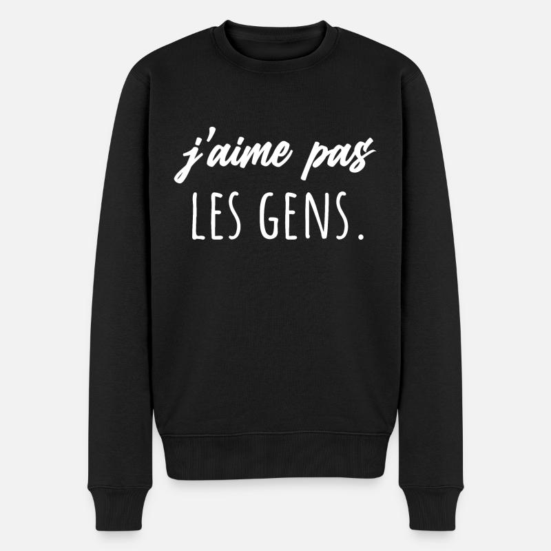 J'aime pas les gens - Pull Premium bio Homme - noir