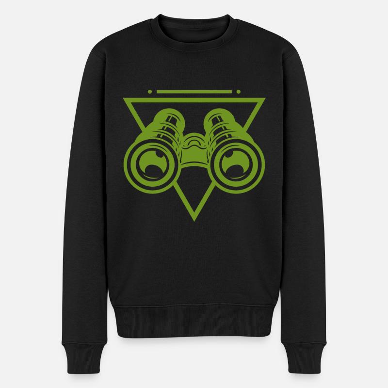Fernglas Fernrohr - Männer Premium Bio Pullover - Schwarz