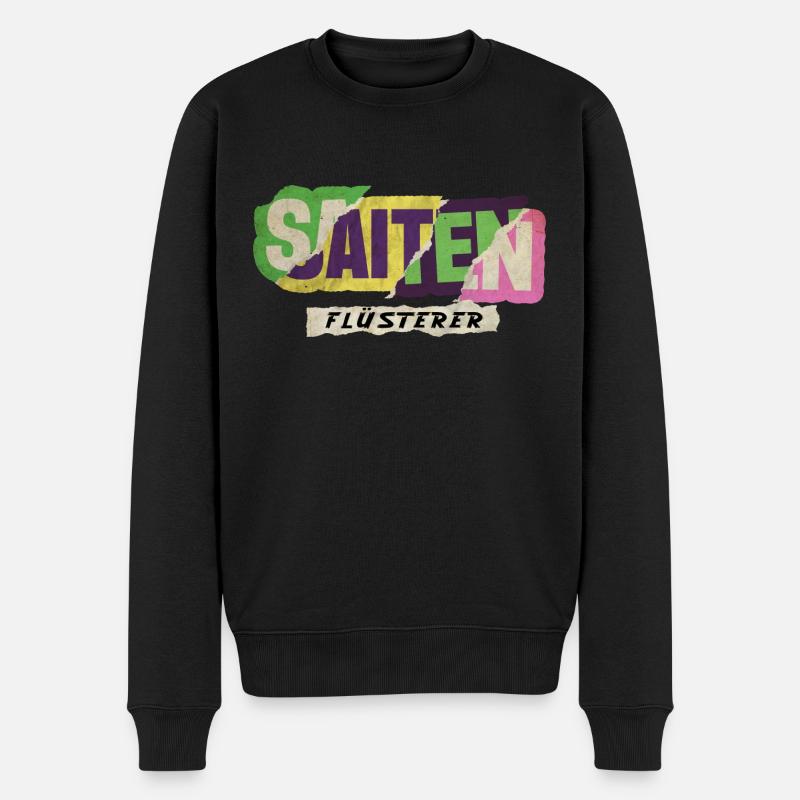 Saiten Flüsterer - Männer Premium Bio Pullover - Schwarz